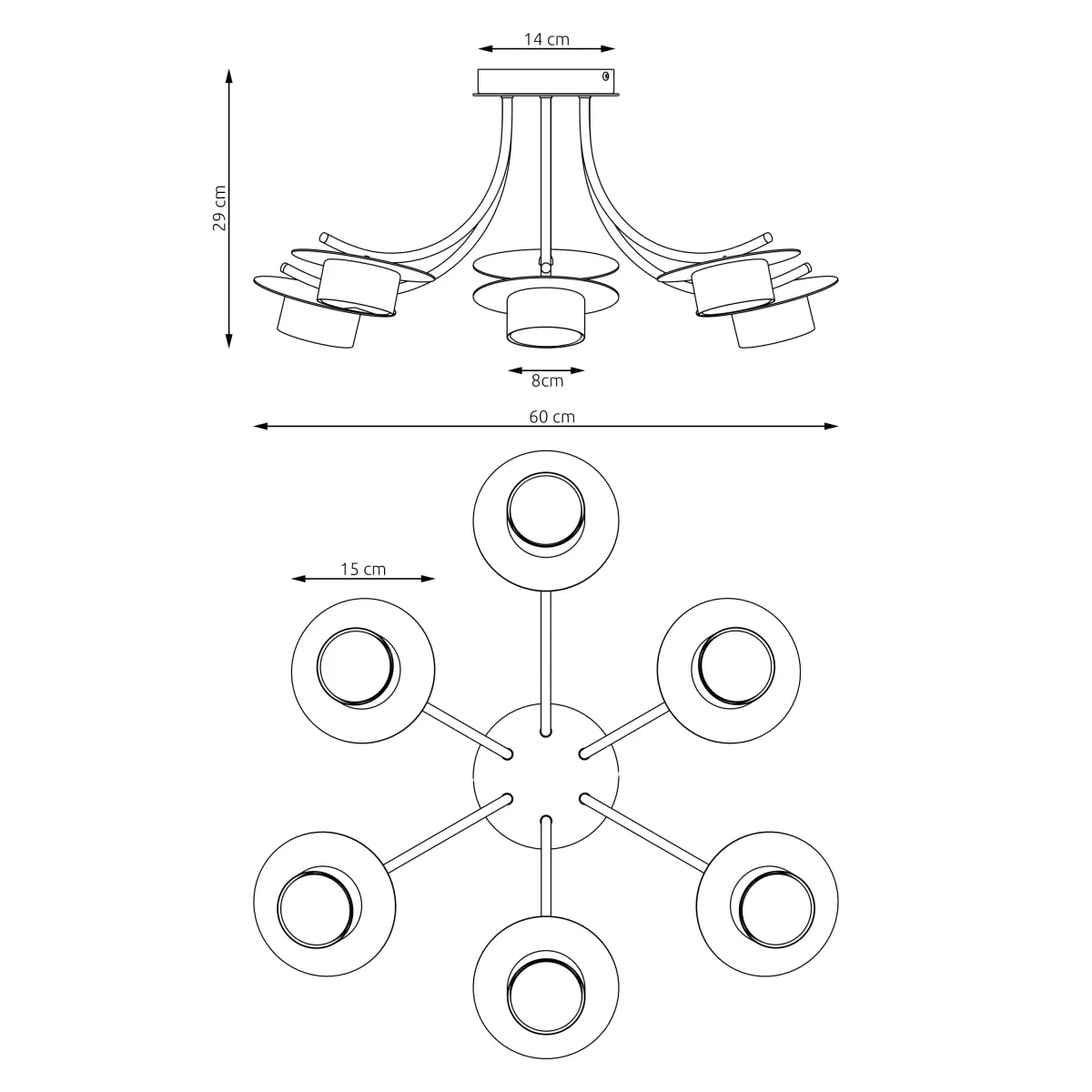 Lampa sufitowa ENSO 6 EMIBIG