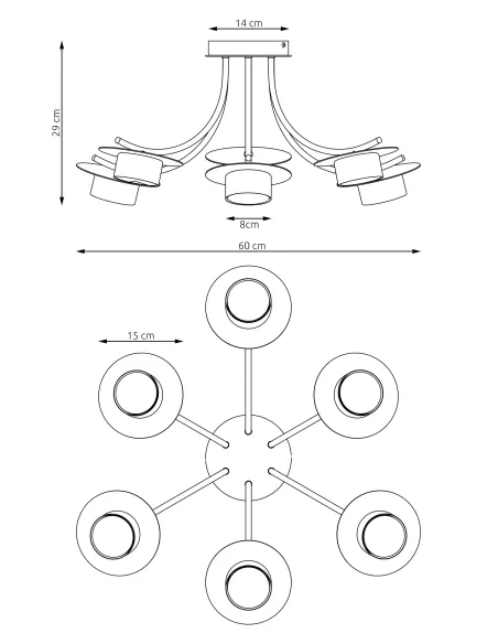 Lampa sufitowa ENSO 6 EMIBIG