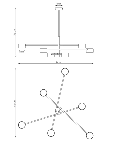 Lampa sufitowa NATSU 6 EMIBIG