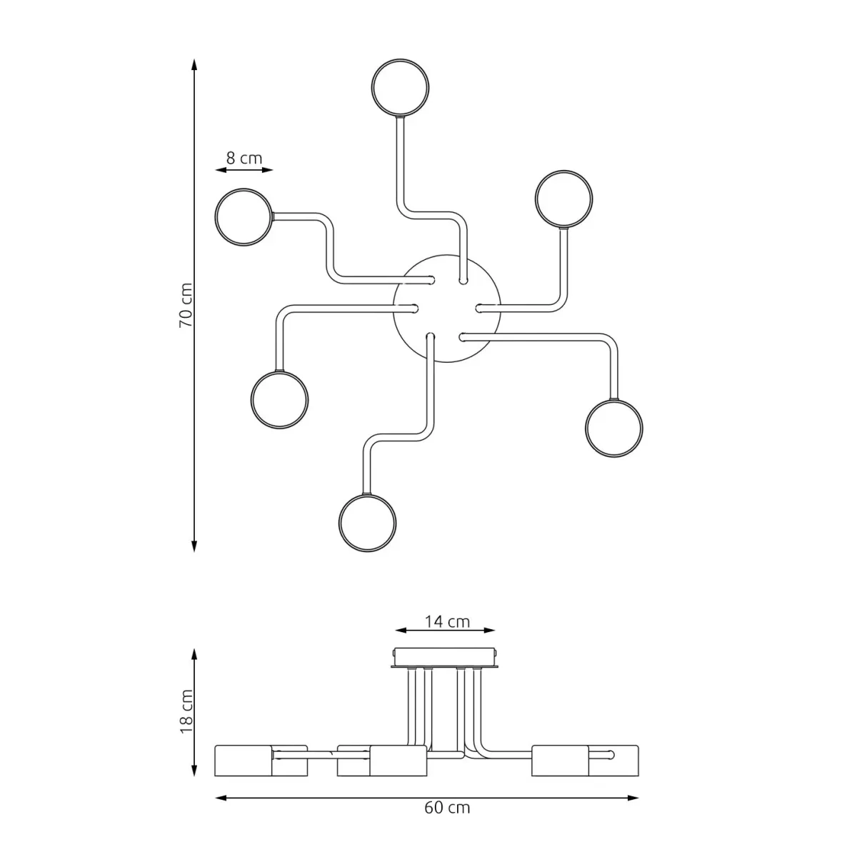 Lampa sufitowa KURAGE 6 EMIBIG