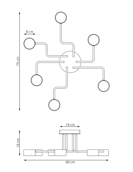 Lampa sufitowa KURAGE 6 EMIBIG