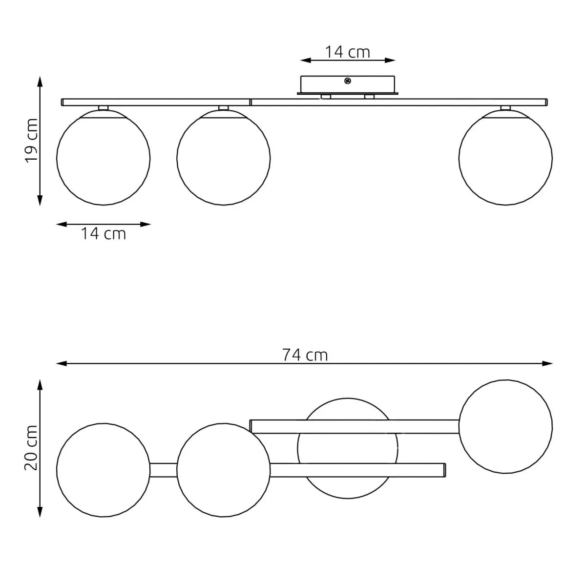 Lampa sufitowa KAIRO 3 BL EMIBIG