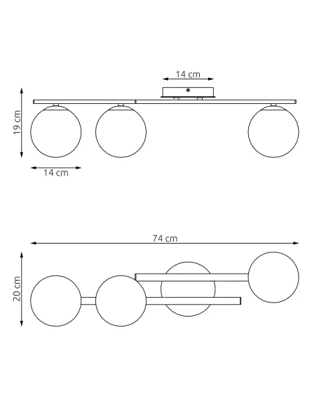 Lampa sufitowa KAIRO 3 BL EMIBIG