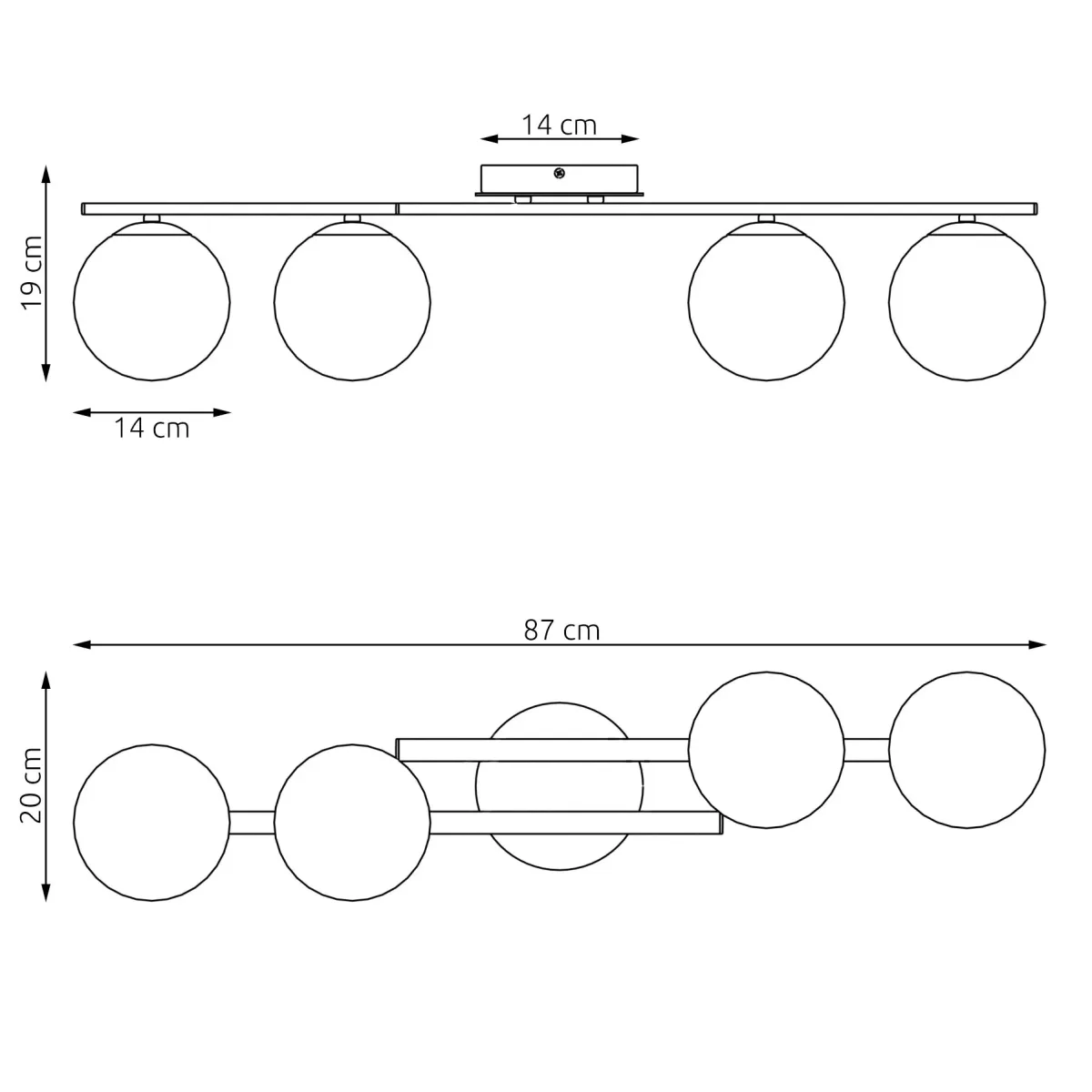 Lampa sufitowa KAIRO 4 BL EMIBIG