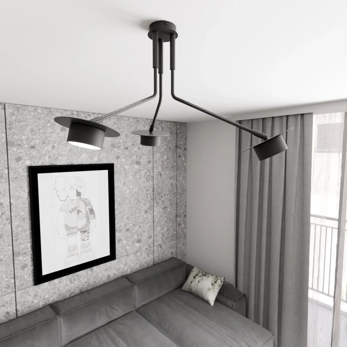 Lampa sufitowa MIZU 3 BL EMIBIG