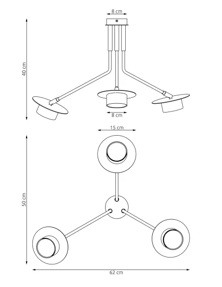 Lampa sufitowa MIZU 3 BL EMIBIG