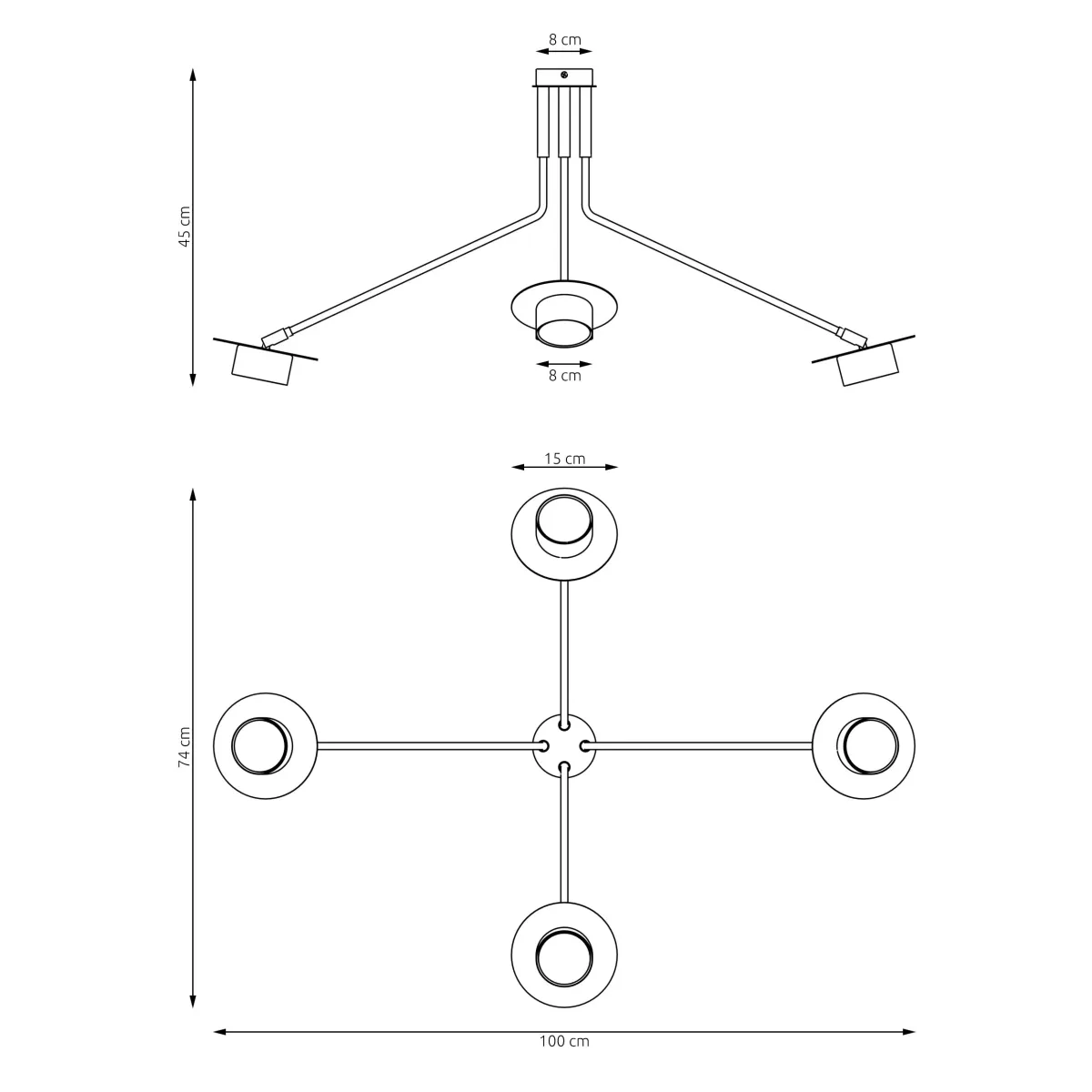 Lampa sufitowa MIZU 4 BL EMIBIG