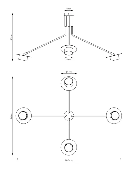 Lampa sufitowa MIZU 4 BL EMIBIG
