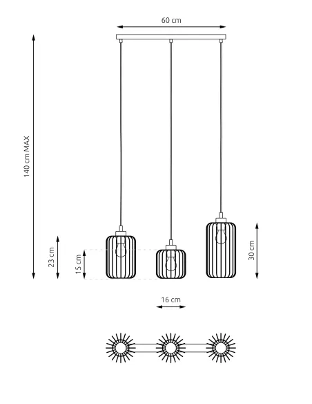 Lampa wisząca VANDER 3 BL EMIBIG
