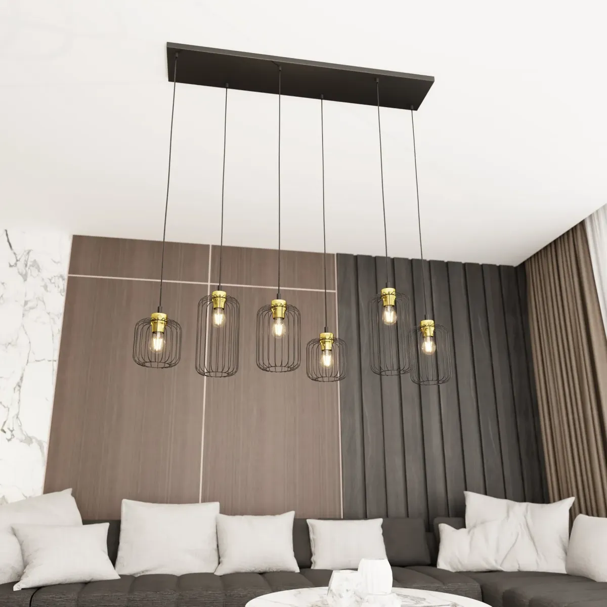 Lampa wisząca VANDER 6 BL EMIBIG