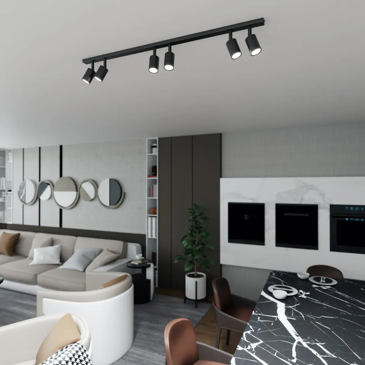 Lampa sufitowa FLASH 6 BLACK EMIBIG