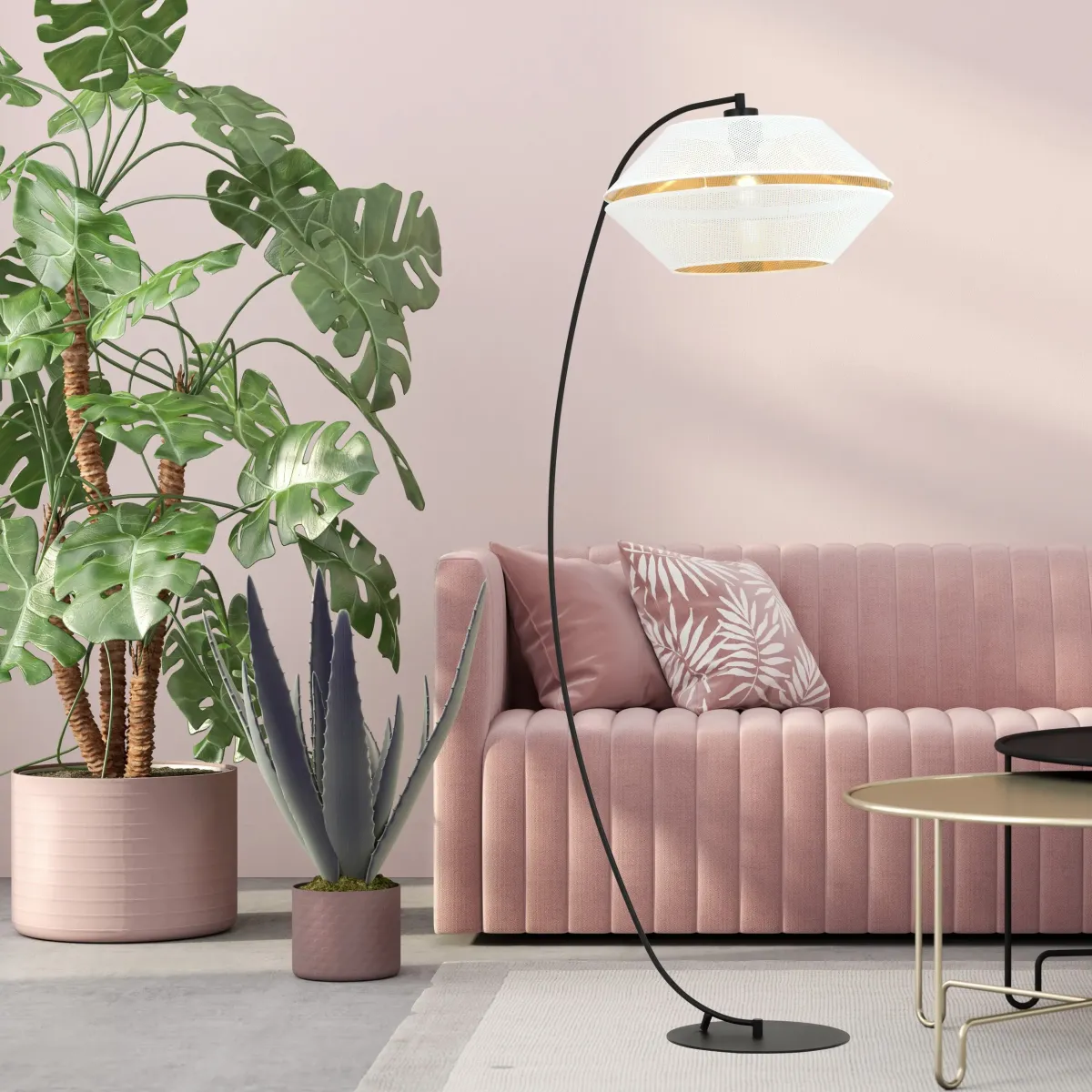 Lampa podłogowa MALIA LP WHITE/GOLD EMIBIG