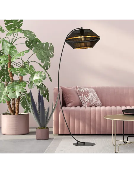 Lampa podłogowa MALIA LP BLACK/GOLD EMIBIG