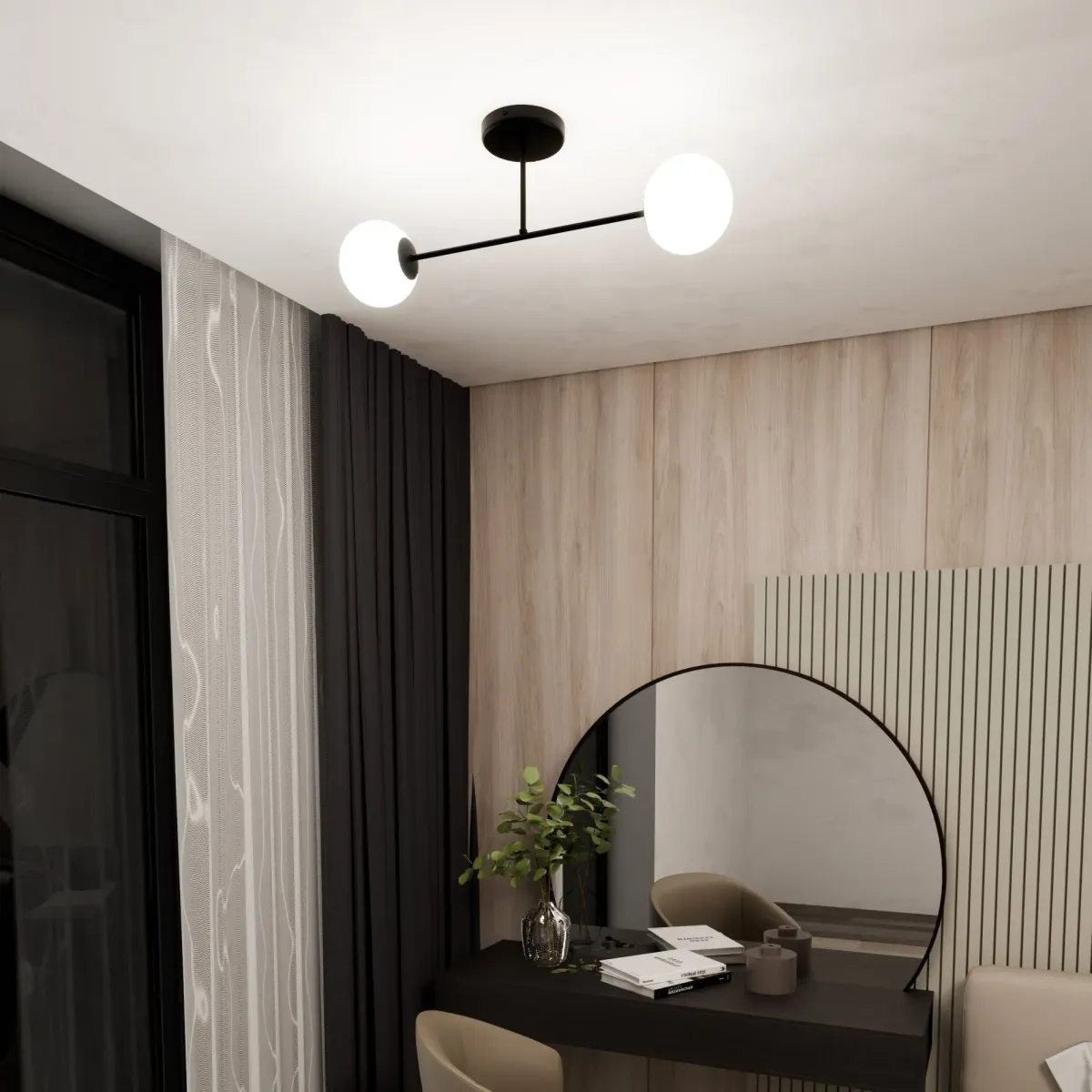 Lampa sufitowa ROMA 2 BL OPAL EMIBIG