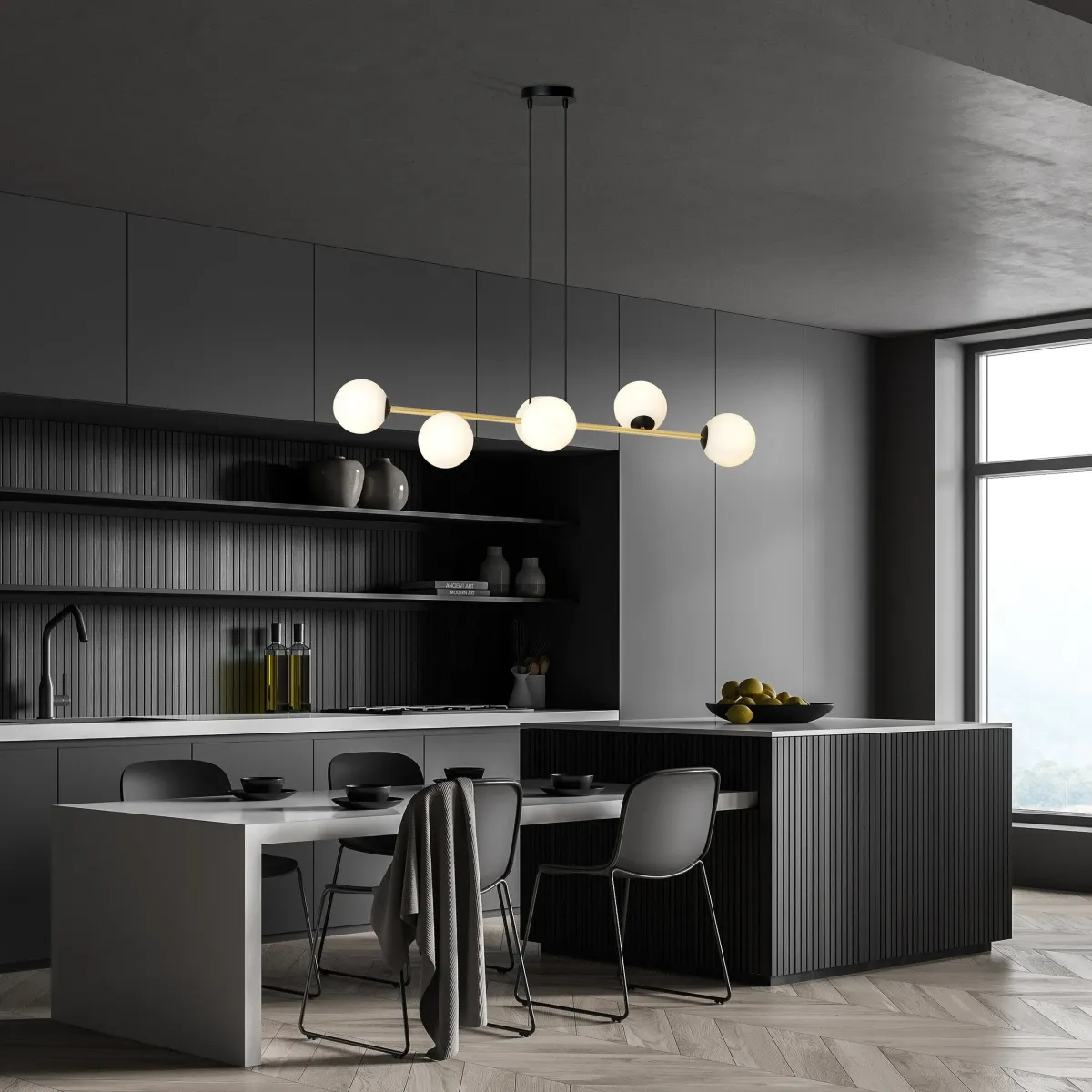 Lampa sufitowa GRAVITY 6 BL OPAL EMIBIG