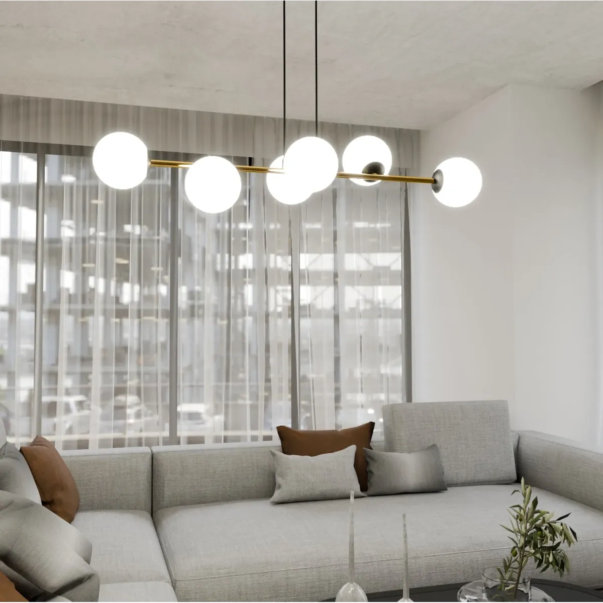 Lampa sufitowa GRAVITY 6 BL OPAL EMIBIG