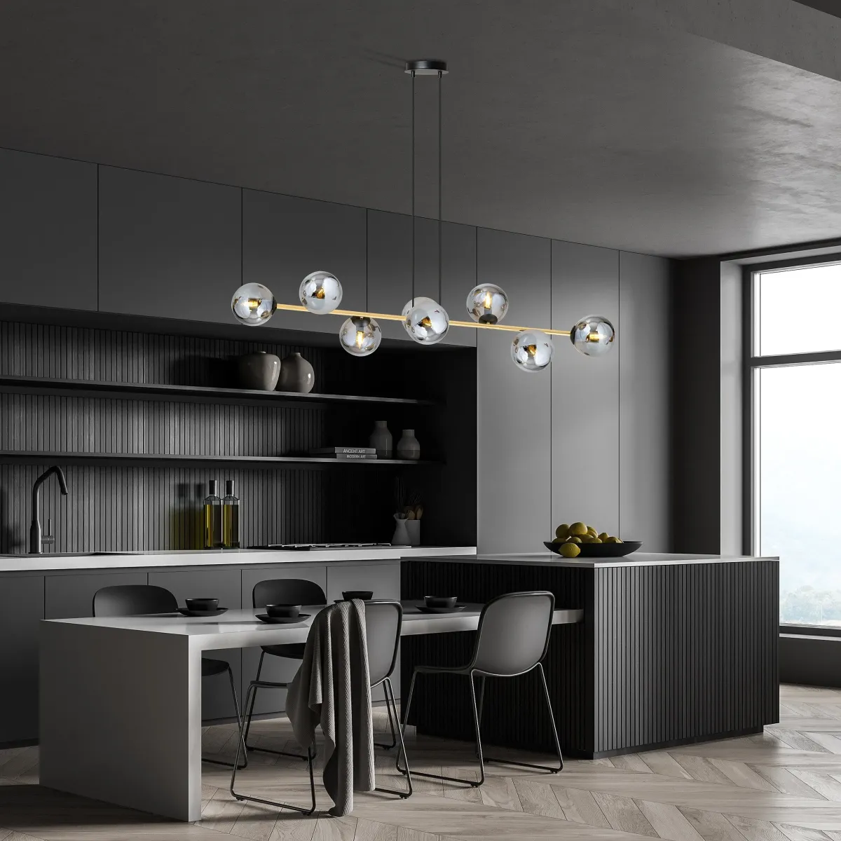 Lampa sufitowa GRAVITY 8 BL GRAFIT EMIBIG