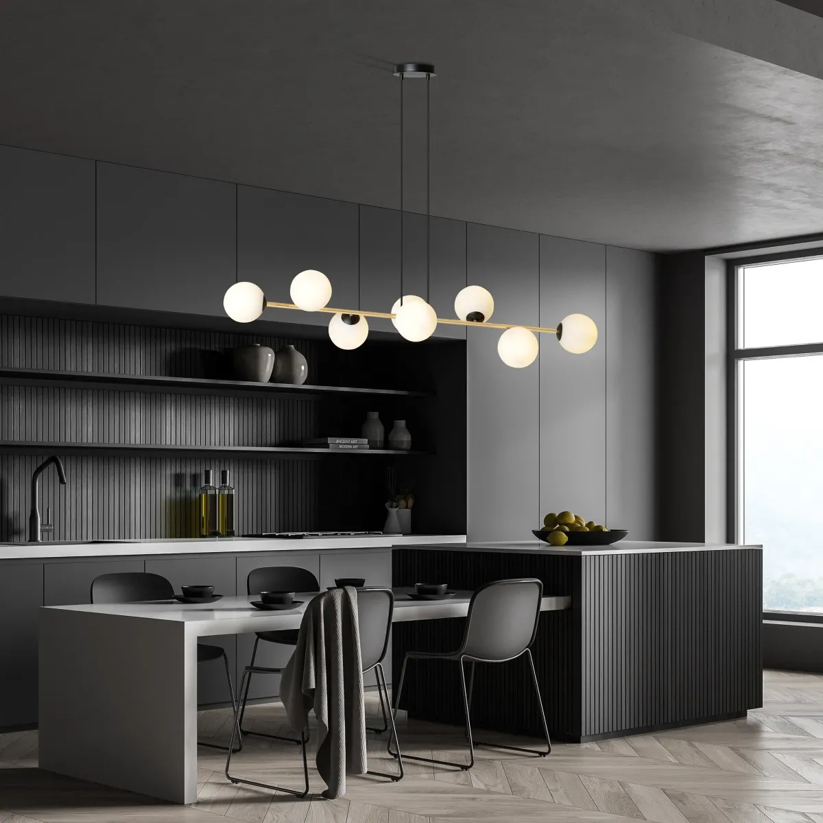 Lampa sufitowa GRAVITY 8 BL OPAL EMIBIG