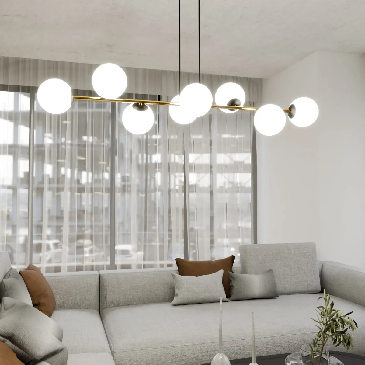 Lampa sufitowa GRAVITY 8 BL OPAL EMIBIG