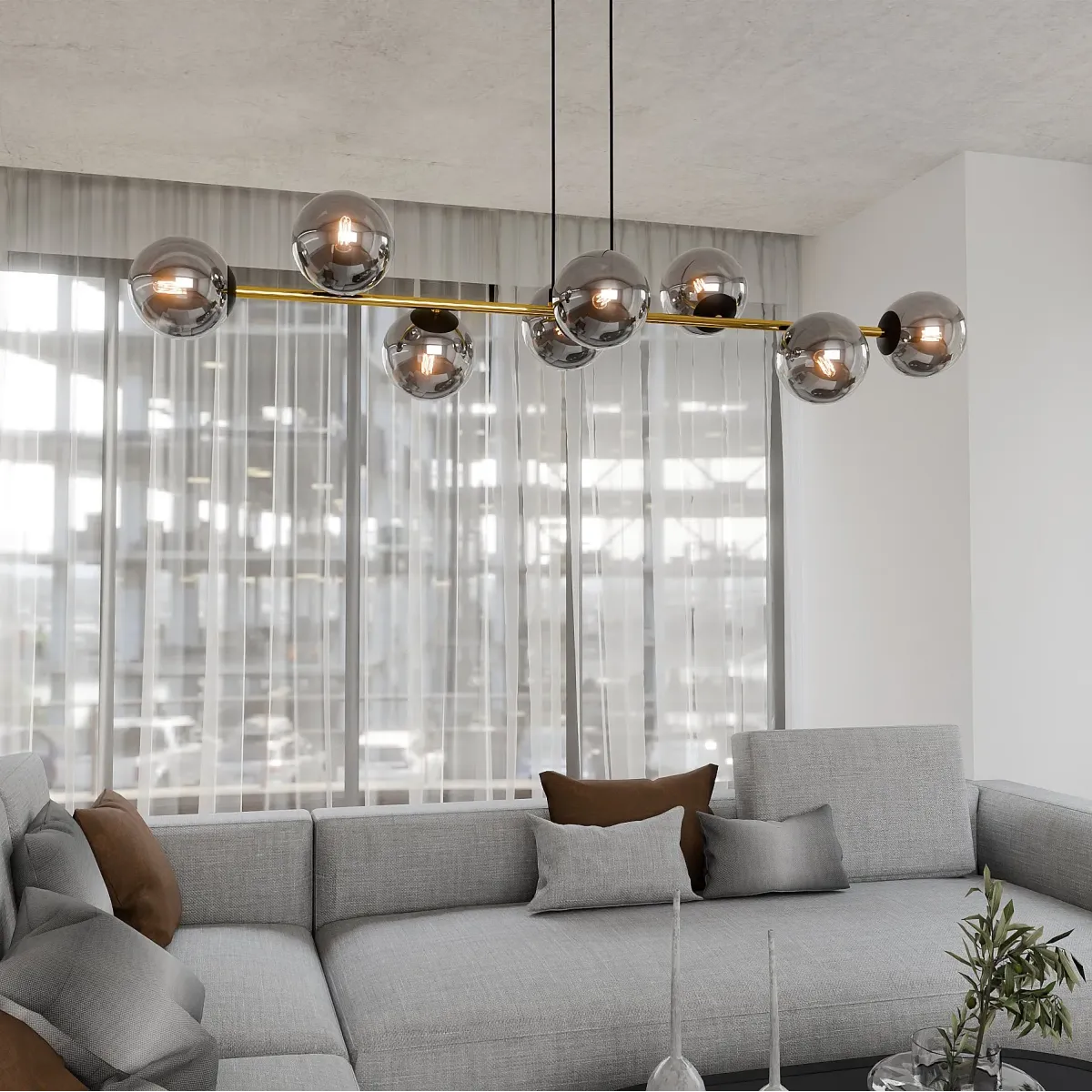 Lampa sufitowa GRAVITY 8 BL GRAFIT EMIBIG