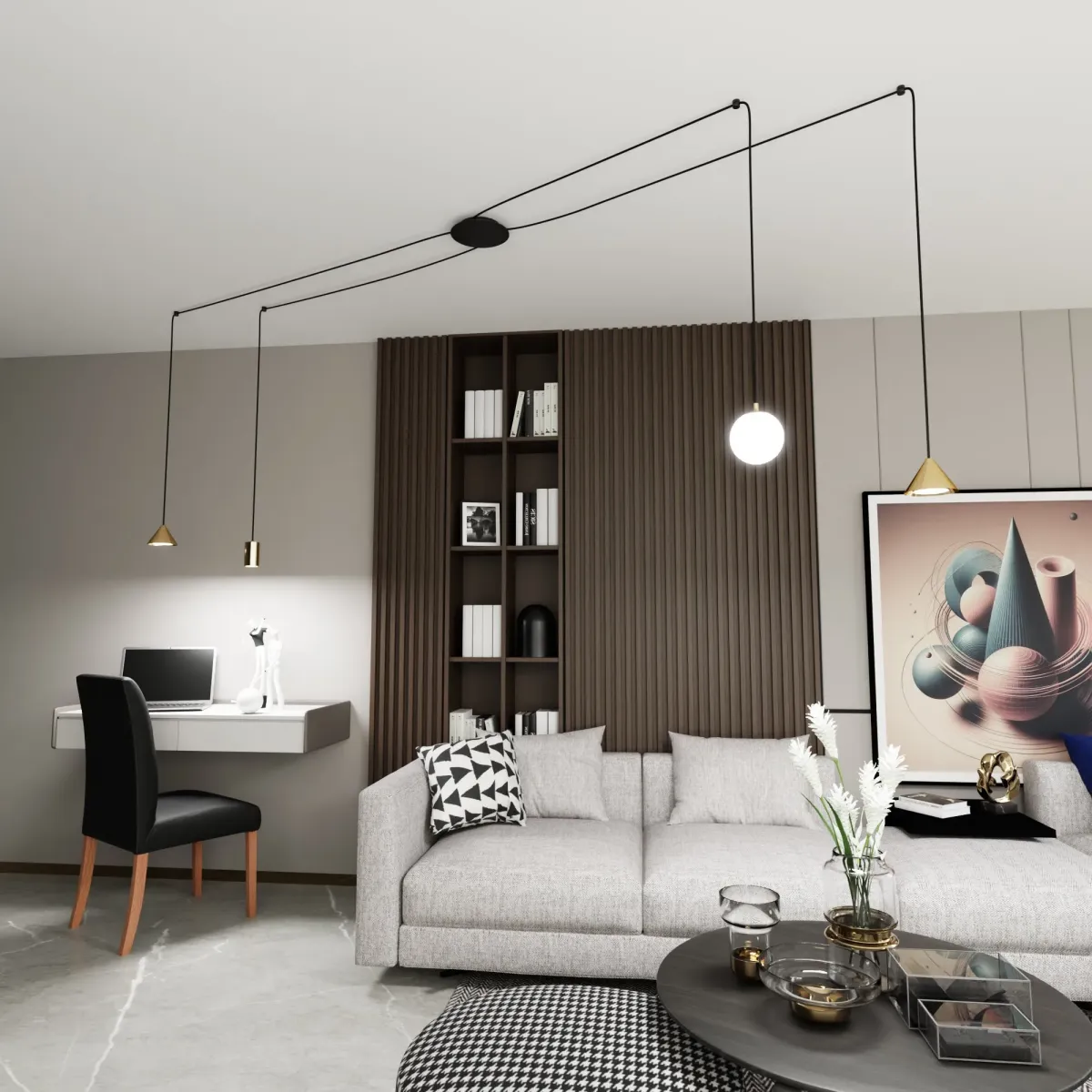 Lampa wisząca FUJI 4 GOLD EMIBIG