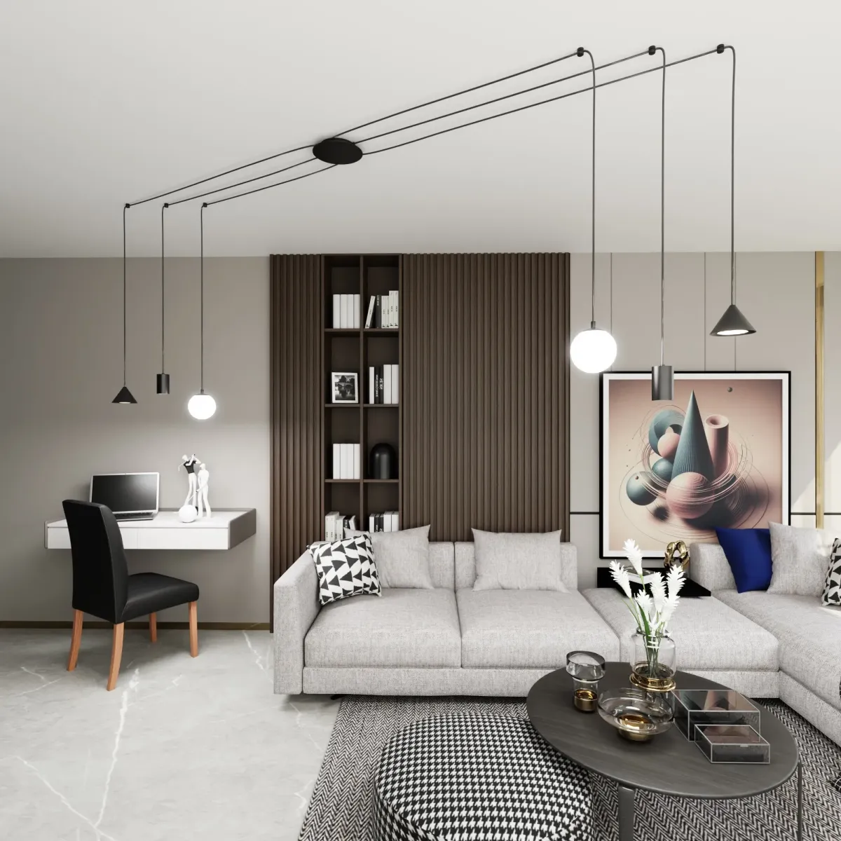 Lampa wisząca FUJI 6 BLACK EMIBIG