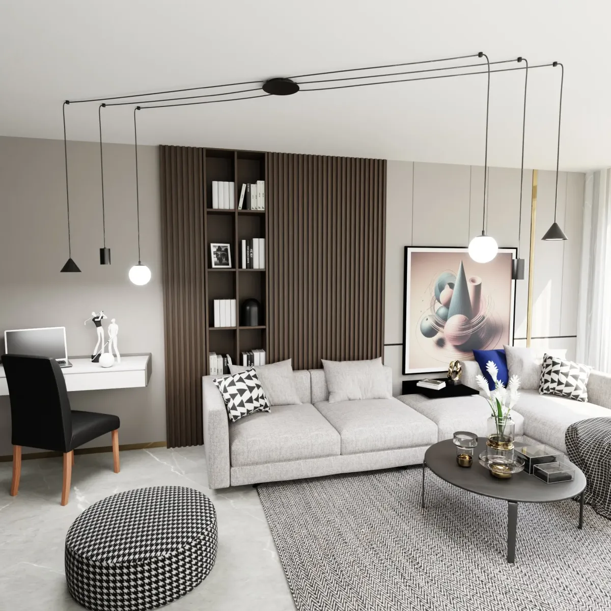 Lampa wisząca FUJI 6 BLACK EMIBIG