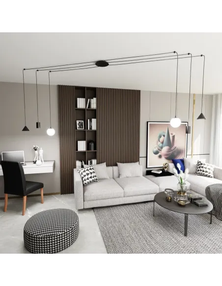 Lampa wisząca FUJI 6 BLACK EMIBIG