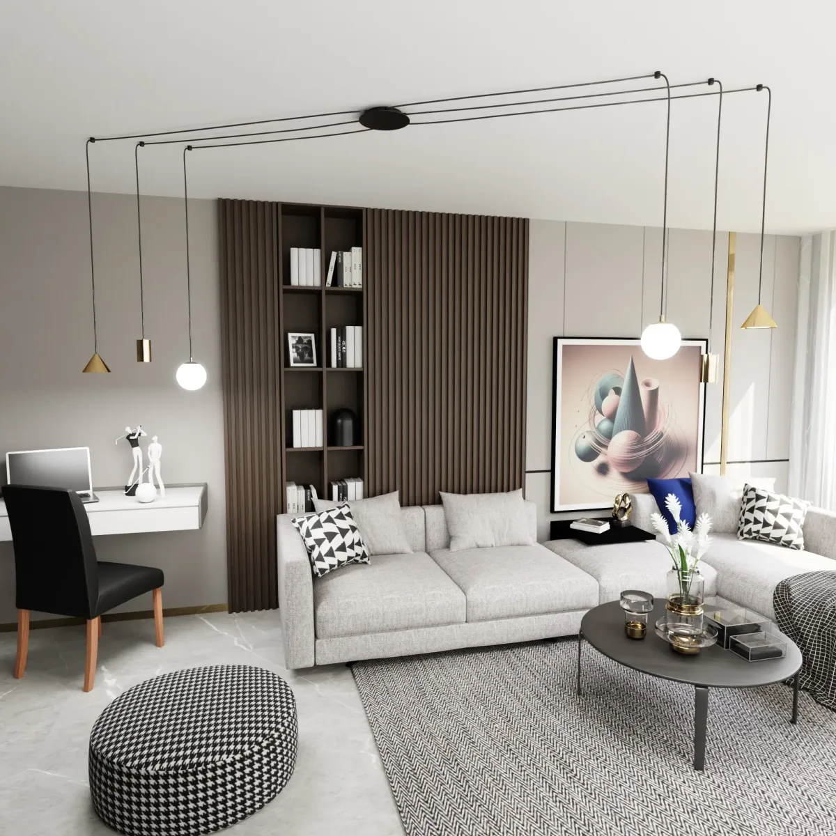 Lampa wisząca FUJI 6 GOLD EMIBIG