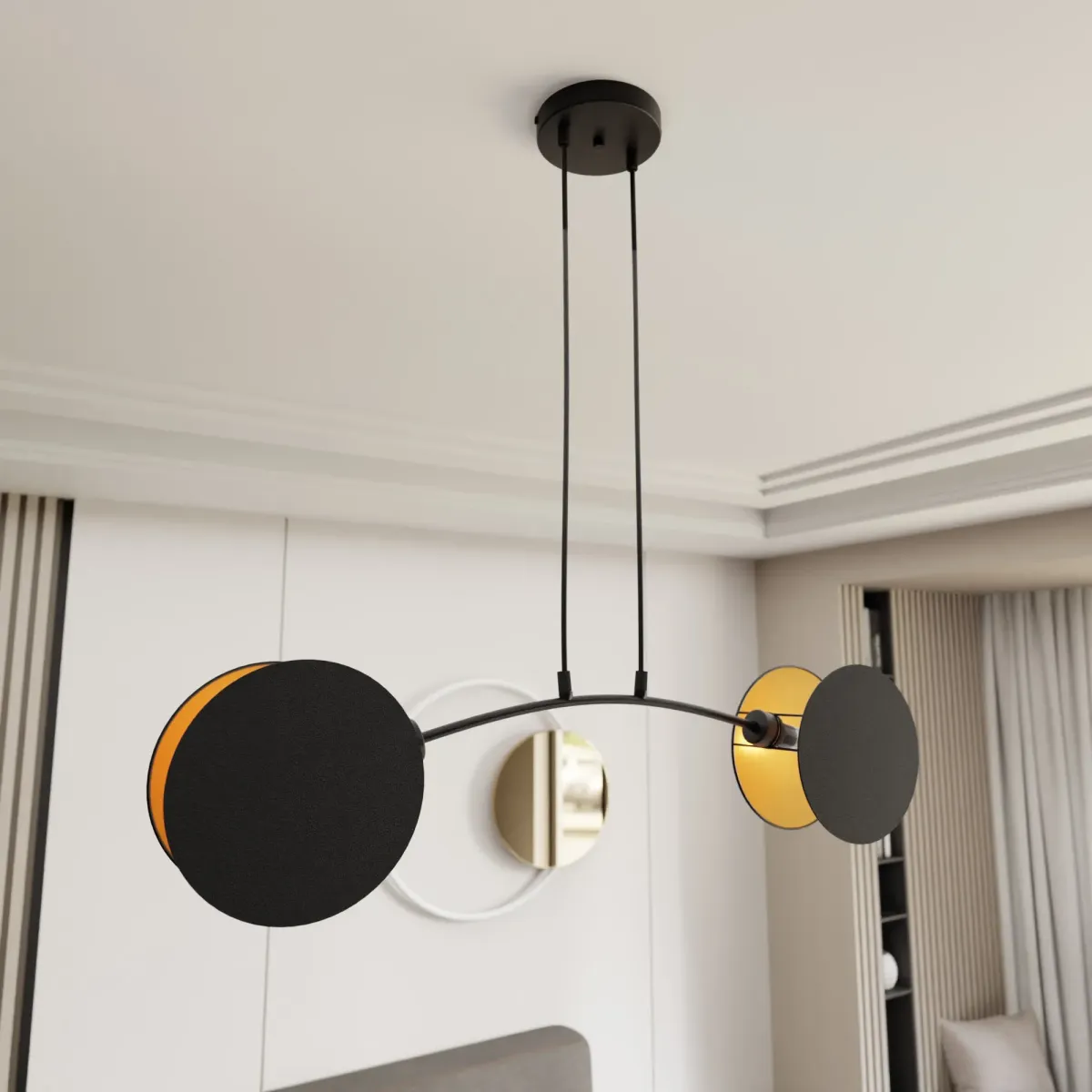 Lampa wisząca MOTIF 2 BLACK/GOLD EMIBIG
