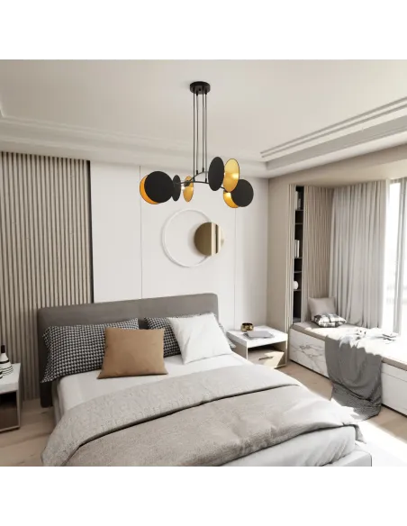 Lampa wisząca MOTIF 4 BLACK/GOLD EMIBIG