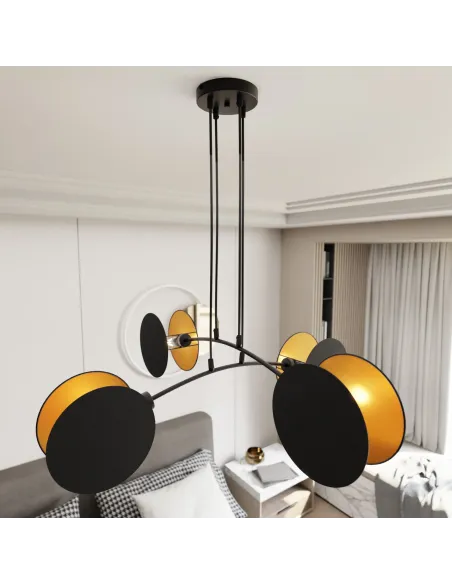 Lampa wisząca MOTIF 4 BLACK/GOLD EMIBIG