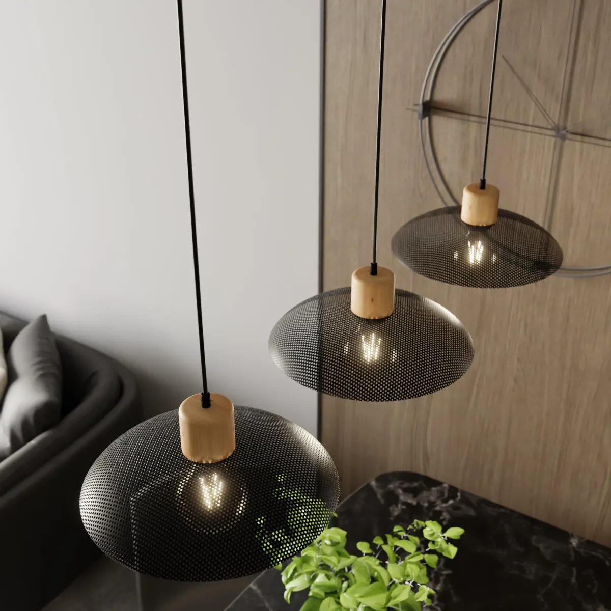 Lampa wisząca KOBE 3 BLACK EMIBIG