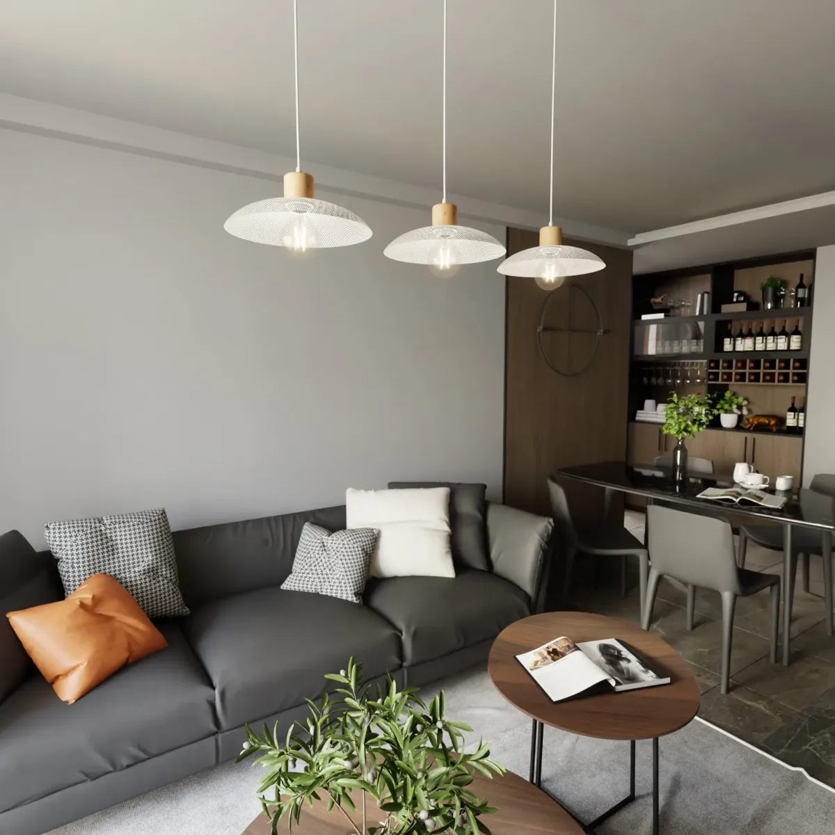 Lampa wisząca KOBE 3 WHITE EMIBIG