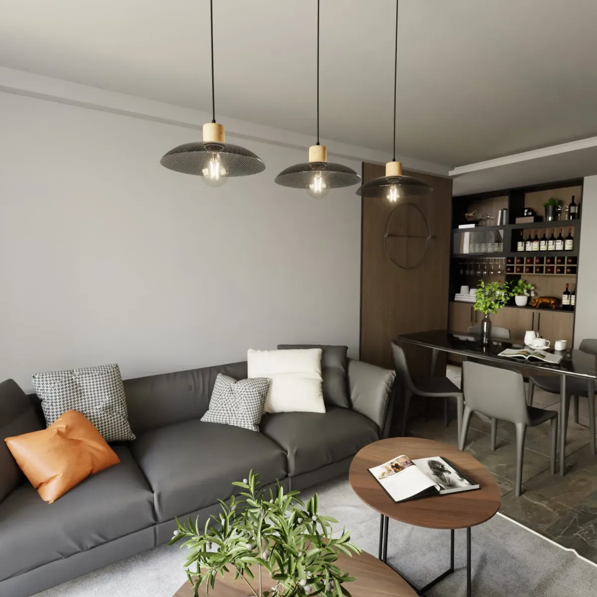 Lampa wisząca KOBE 3 BLACK EMIBIG