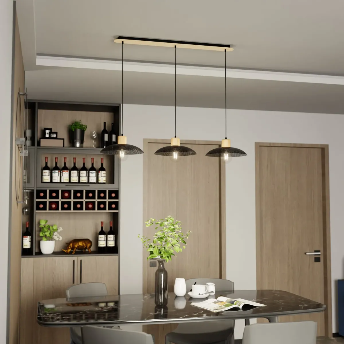 Lampa wisząca KOBE 3 BLACK EMIBIG