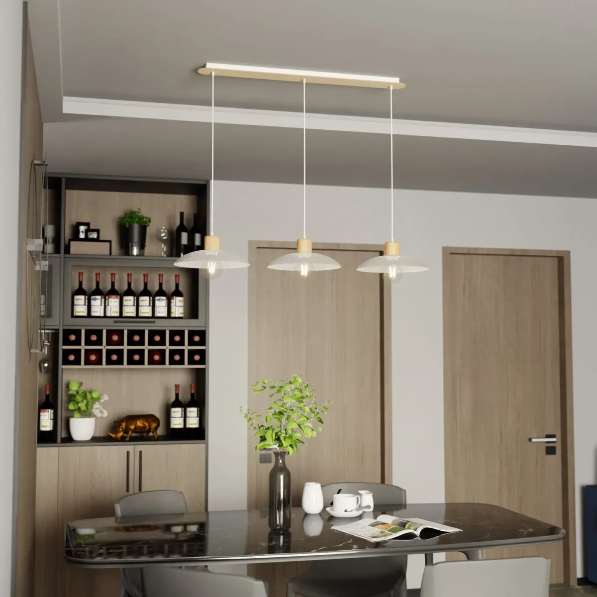 Lampa wisząca KOBE 3 WHITE EMIBIG