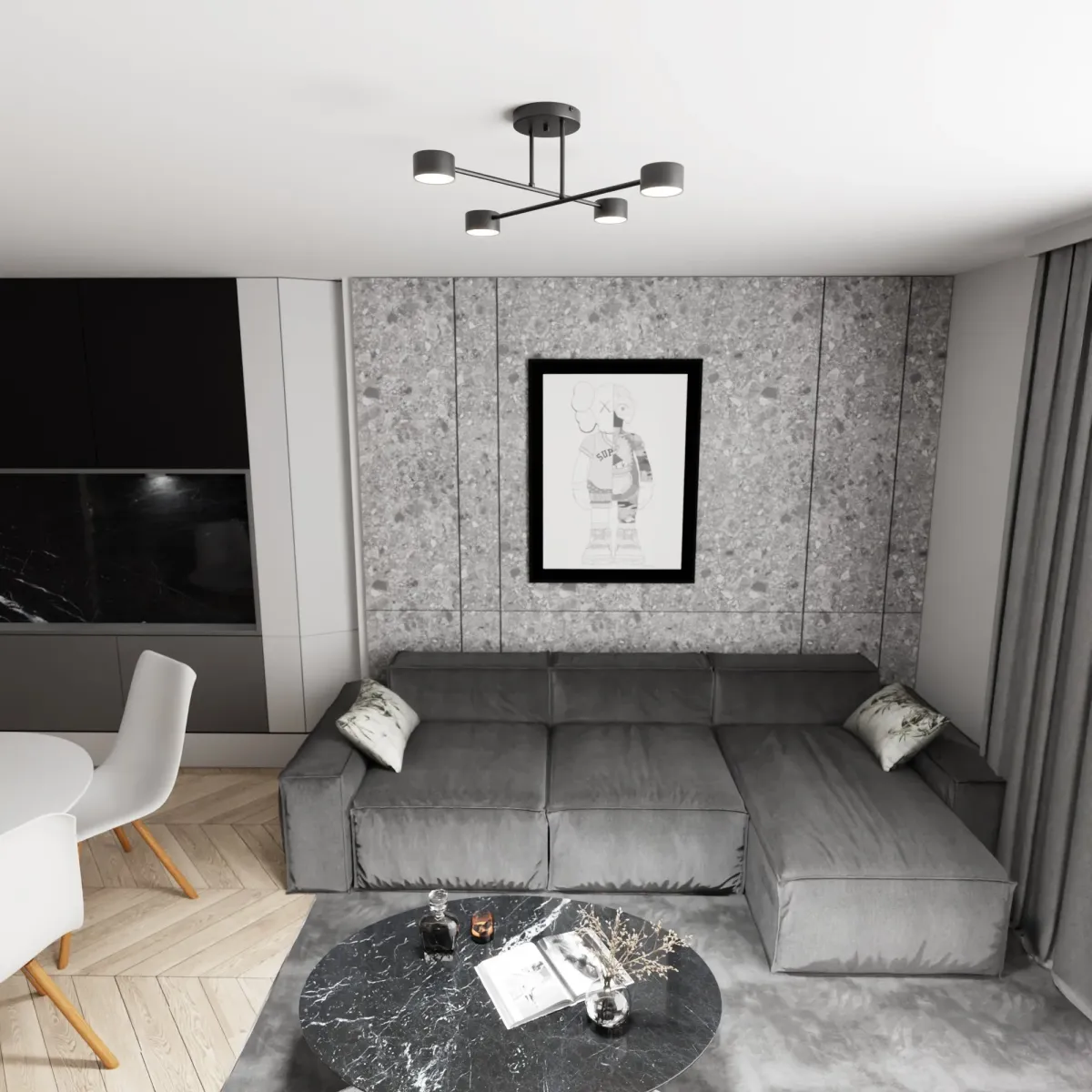 Lampa sufitowa HALO 4 BLACK EMIBIG