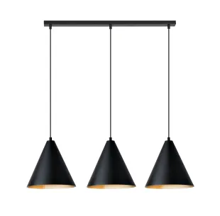 Lampa wisząca REBEL 3 BLACK/GOLD EMIBIG
