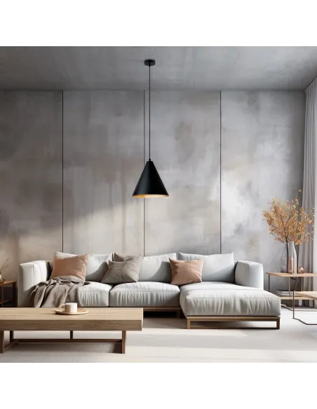 Lampa wisząca REBEL 1 BLACK/GOLD EMIBIG