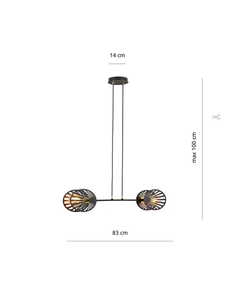 Lampa wisząca PLAYA 2 BLACK EMIBIG