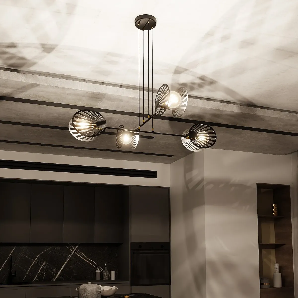 Lampa wisząca PLAYA 4 BLACK EMIBIG