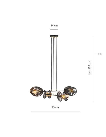 Lampa wisząca PLAYA 4 BLACK EMIBIG