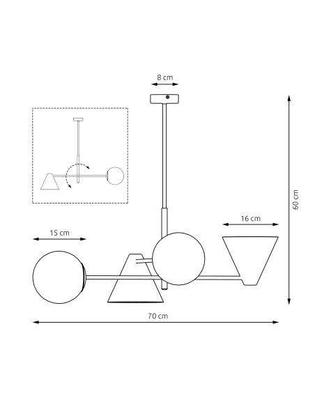 Lampa sufitowa HERMES  4 EMIBIG