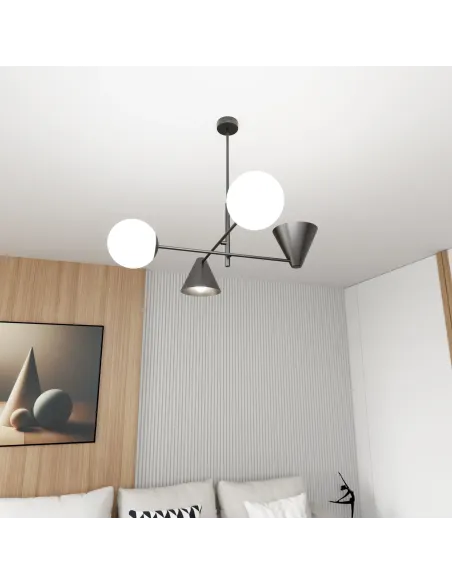 Lampa sufitowa HERMES  4 BLACK EMIBIG