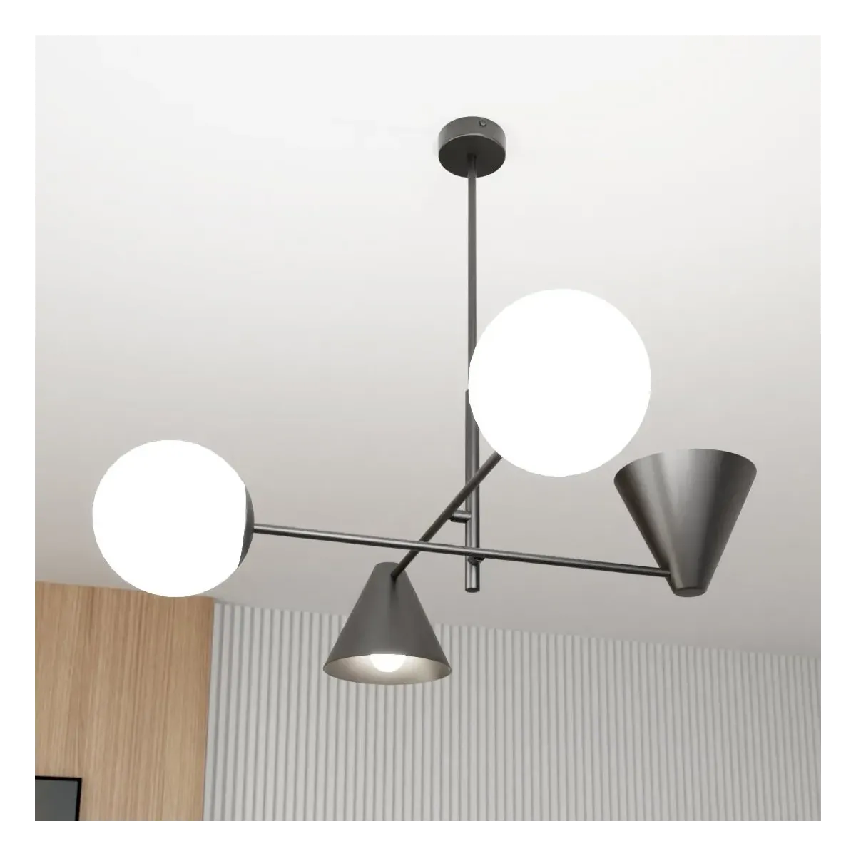 Lampa sufitowa HERMES  4 BLACK EMIBIG