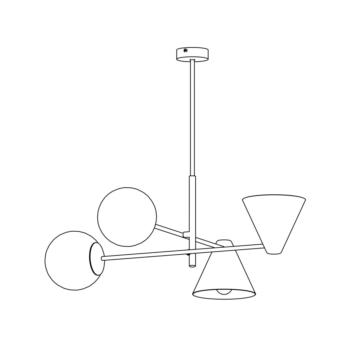 Lampa sufitowa HERMES  4 EMIBIG