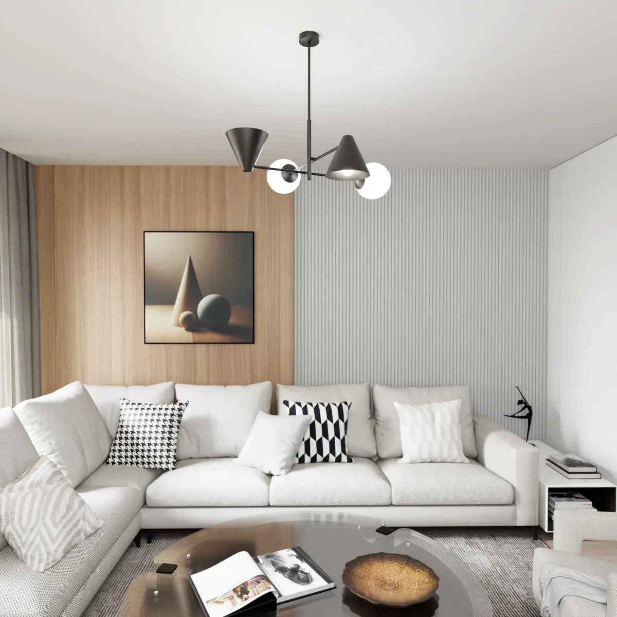 Lampa sufitowa HERMES  4 BLACK EMIBIG