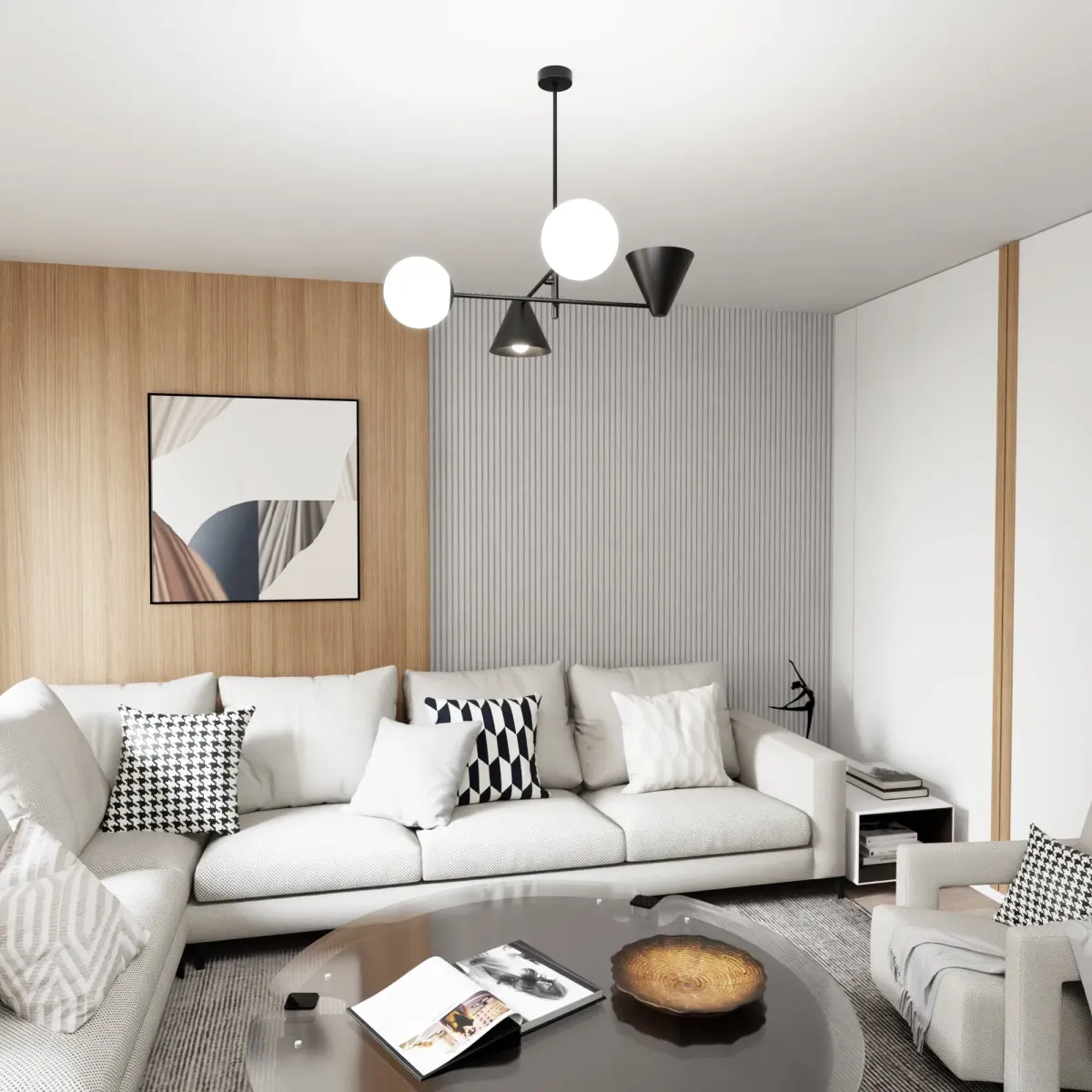 Lampa sufitowa HERMES  4 BLACK EMIBIG