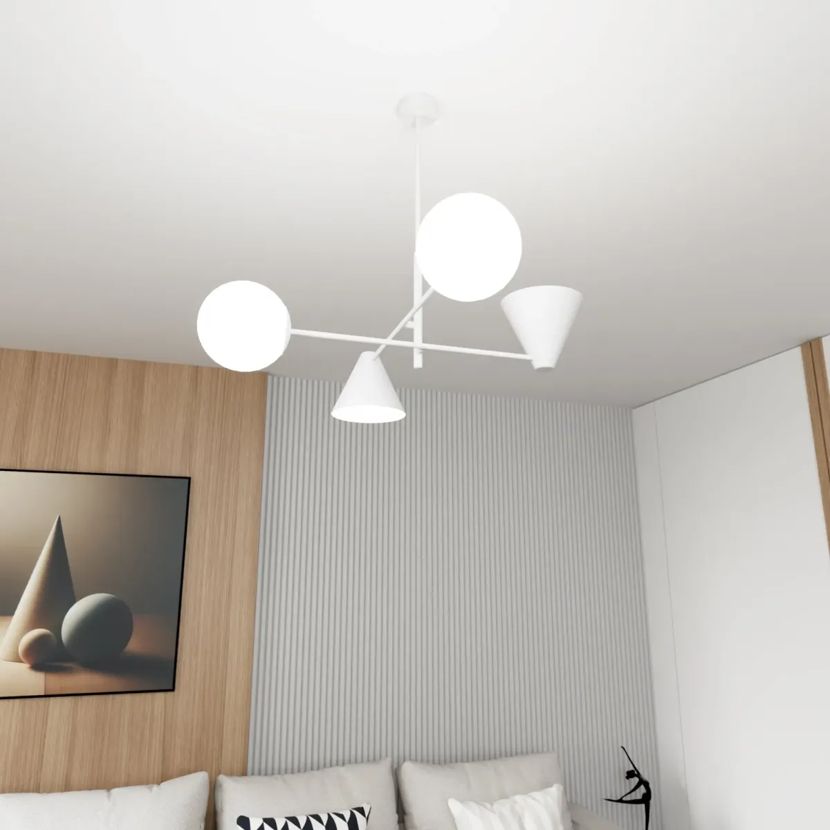 Lampa sufitowa HERMES  4 WHITE EMIBIG